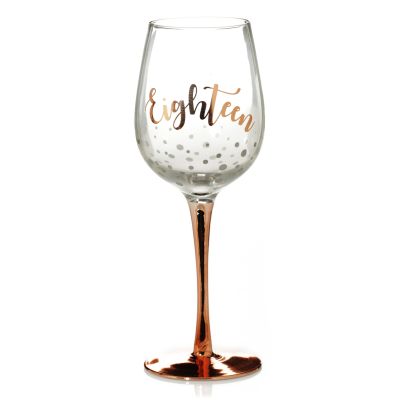 Personalised Rose Gold 18th Birthday Wine Glass