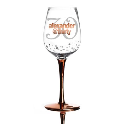 Personalised @ 30th Birthday Wine Glass