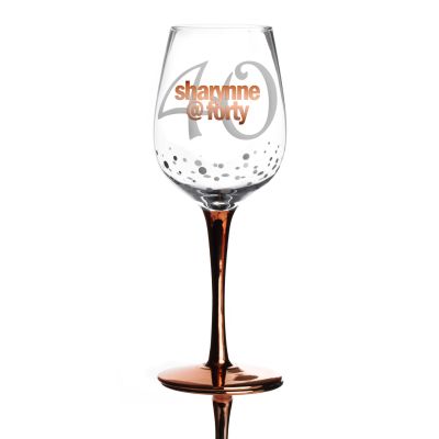 Personalised @ 40th Birthday Wine Glass