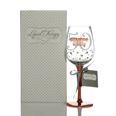 Personalised @ 50th Birthday Wine Glass