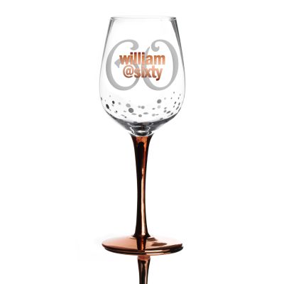 Personalised @ 60th Birthday Wine Glass