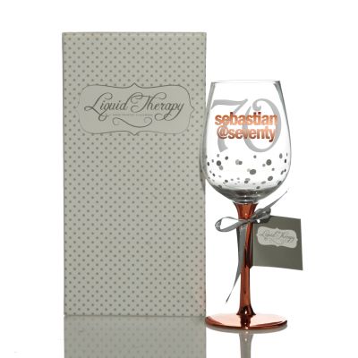 Personalised @ 70th Birthday Wine Glass