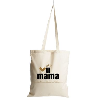 Personalised We Love You Mama Calico Tote Bag - Natural