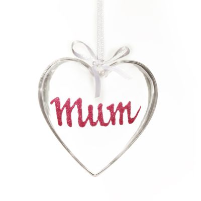 Personalised Clear Acrylic Fillable Heart Ornament