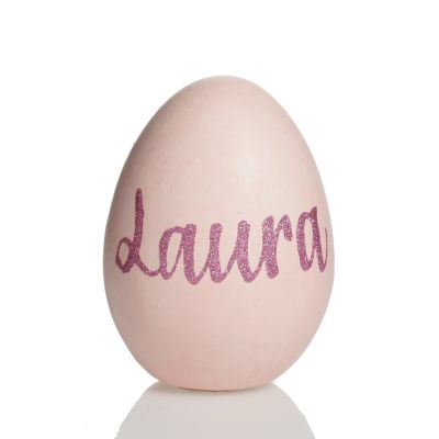 Personalised Baby Pink Ceramic Easter Egg Ornament