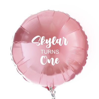 Personalised Baby Pink Foil Balloon - Pearl Finish