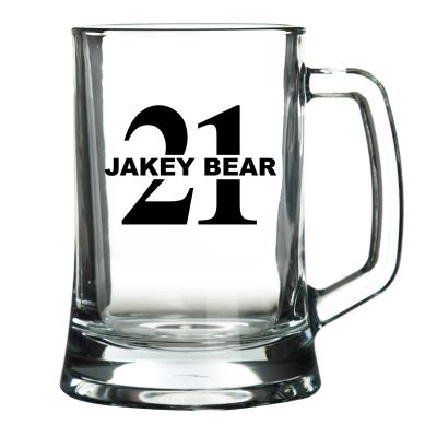 Personalised 21st Birthday Tankard Glass Stein