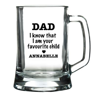 Personalised Favorite Child Tankard Glass Stein