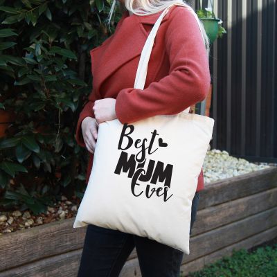 Personalised Best Mum Ever Calico Tote Bag