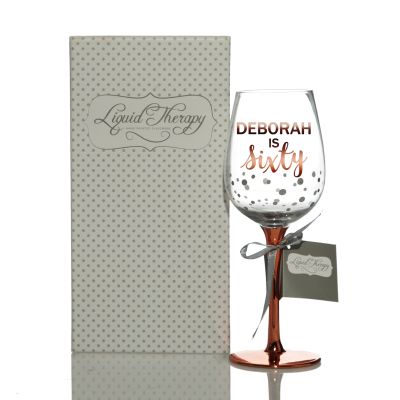 Personalised 60th Birthday Wine Glass - Mixed Font 