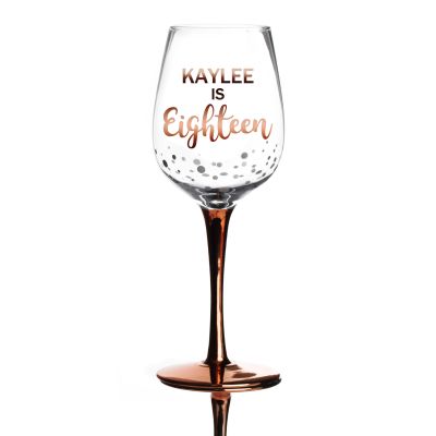 Personalised 18th Birthday Wine Glass - Mixed Font 