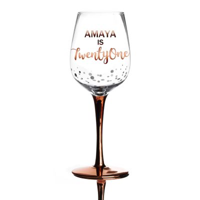 Personalised 21st Birthday Wine Glass - Mixed Font 