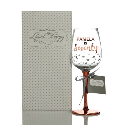 Personalised 70th Birthday Wine Glass - Mixed Font 