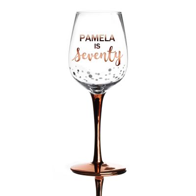 Personalised 70th Birthday Wine Glass - Mixed Font 