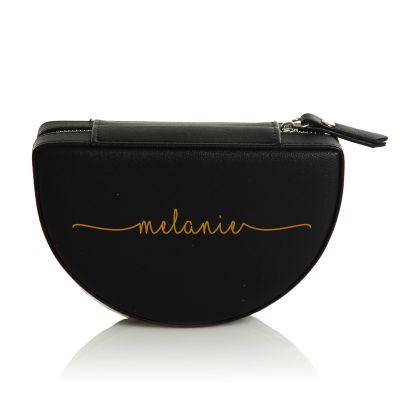 Personalised Black Curved Travel Jewellery Case