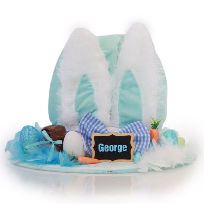 Personalised Blue Easter Bunny Ears Hat