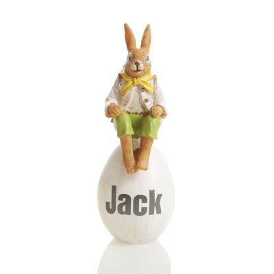 Personalised Boy Bunny on Egg Easter Ornament