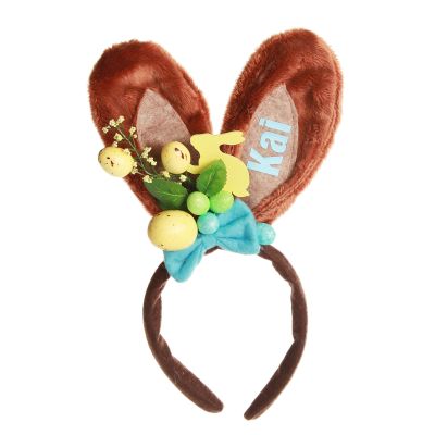 Personalised Brown Bunny Ears Easter Headband