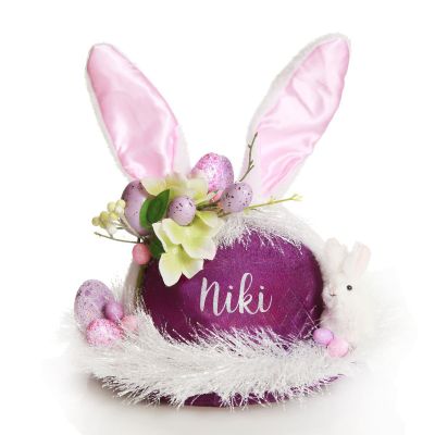 Personalised Bunny Purple Easter Hat