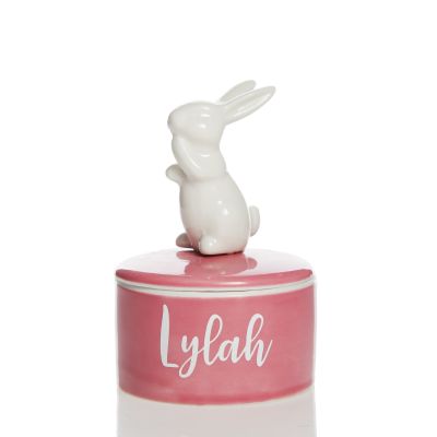 Personalised Ceramic Bunny Trinket Box