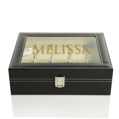 Personalised Deluxe Mens Watch Box - 10 Compartment