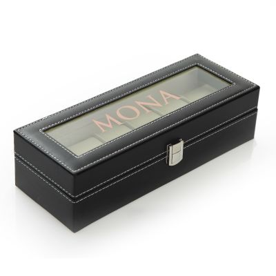 Personalised Deluxe Watch Box - 6 Compartment