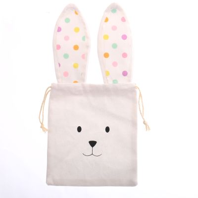 Personalised Dotted Ears Canvas Easter Gift Bag