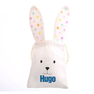 Personalised Dotted Ears Canvas Easter Gift Bag