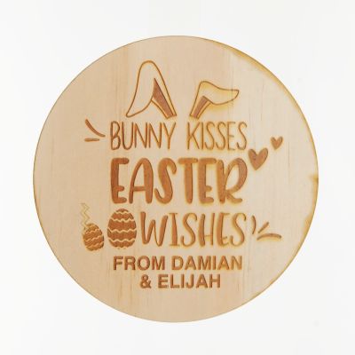 Personalised Easter Treat Jar with Wooden Lid - Bunny Kisses
