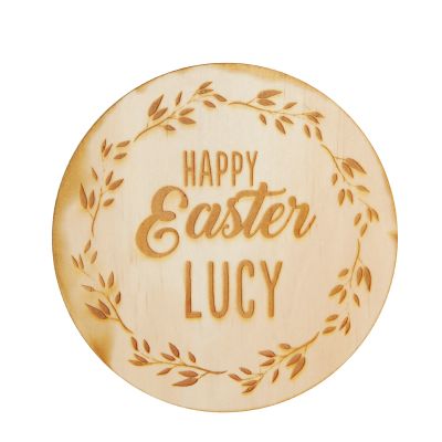 Personalised Easter Treat Jar with Wooden Lid - Happy Easter