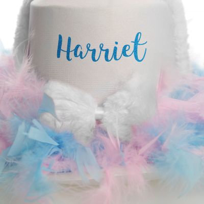 Personalised Easter Pink and Blue Feather Bunny Top Hat