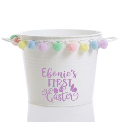 Personalised First Easter Hamper Bucket - Ears and Eggs