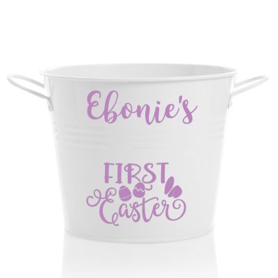 Personalised First Easter Hamper Bucket - Ears and Eggs