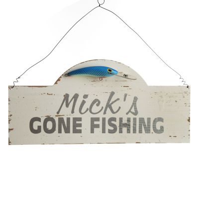 Personalised Arched Country Wood Fishing Plaque