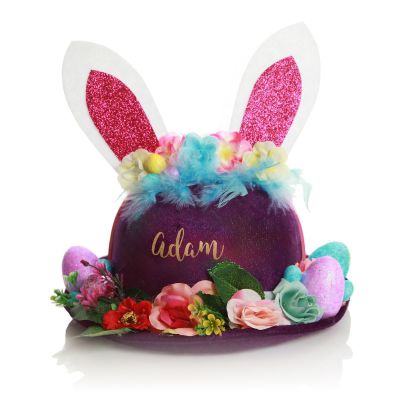 Personalised Floral Purple Easter Hat