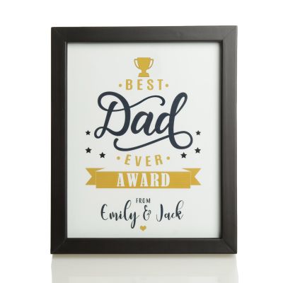 Personalised Framed Best Dad Ever Award