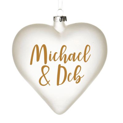 Personalised Frosted Glass Heart