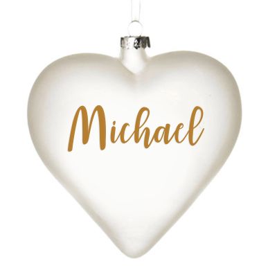 Personalised Frosted Glass Heart
