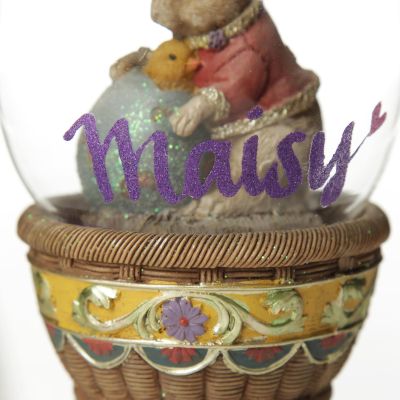 Personalised Glass Cloche with Polyresin Bunny and Baby Chick