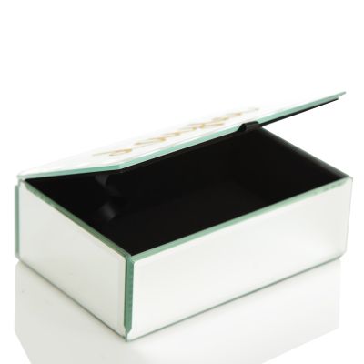 Personalised Glass Mirror Jewellery Box with Bevelled Edge