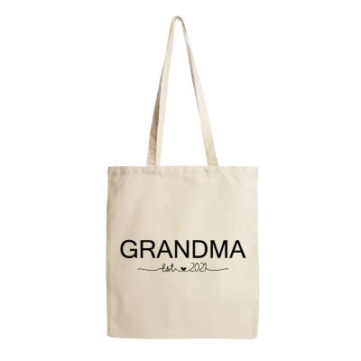 Personalised Grandma est. Calico Tote Bag
