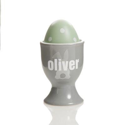 Personalised Grey Ceramic Easter Egg Cup