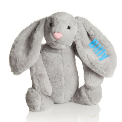 Personalised Grey Fluffy Easter Bunny