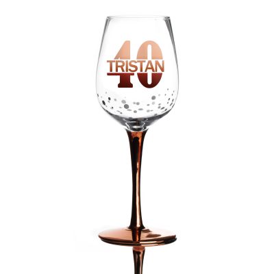 Personalised Happy 40th Birthday Wine Glass - Split 