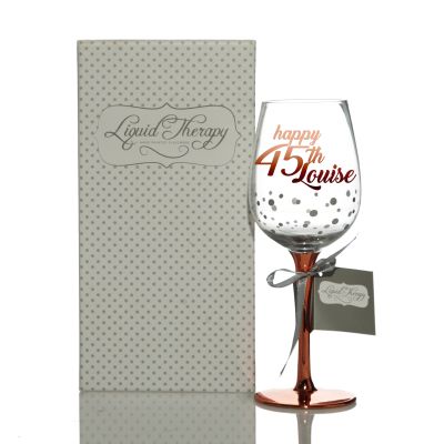 Personalised Happy Any Age Birthday Wine Glass - Script Font