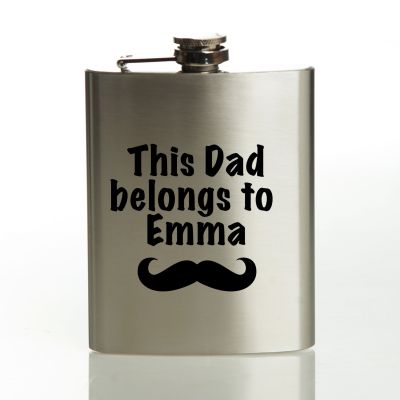 Personalised Dad Belongs To Hip Flask