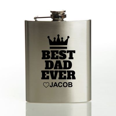 Personalised Best Dad Ever Hip Flask