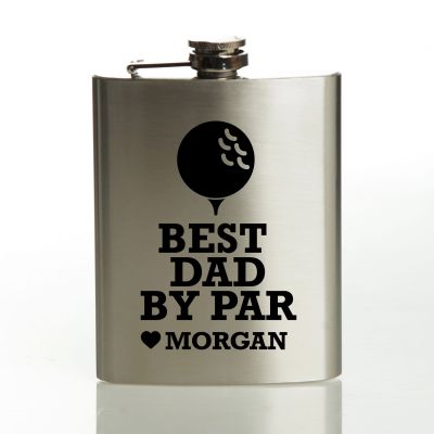 Personalised Best Dad By Par Hip Flask
