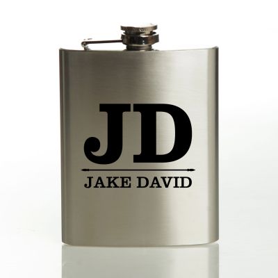 Personalised Initials Stainless Steel Hip Flask