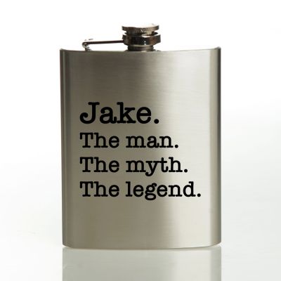Personalised Man Myth Legend Stainless Steel Hip Flask